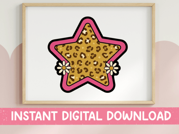 A Bold Leopard Print Star Design for Graphics & T-Shirt Designs
