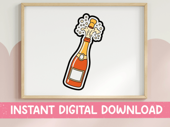 A Champagne Bottle Embroidery Design for Bold Celebration