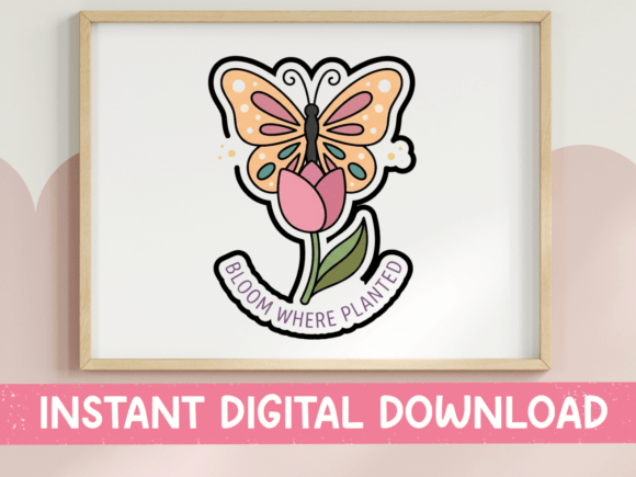 A Gentle Branding Asset: Bloom Where Planted Butterfly Sticker