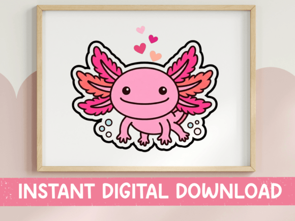 A Kawaii Axolotl Graphic for Friendly Business Branding