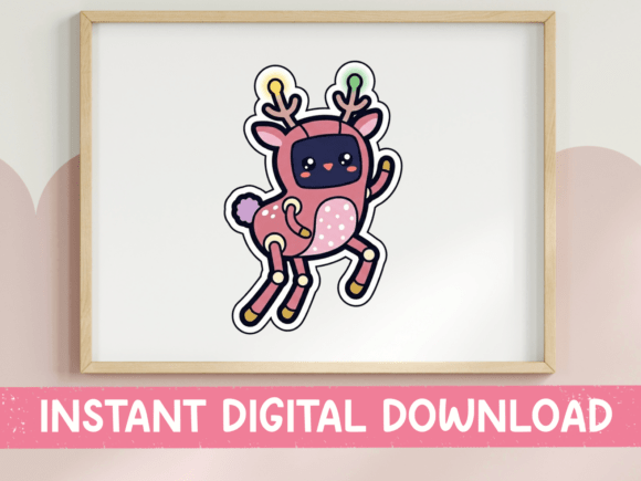 A Kawaii Robot Deer Graphic for T-Shirt Design & Branding