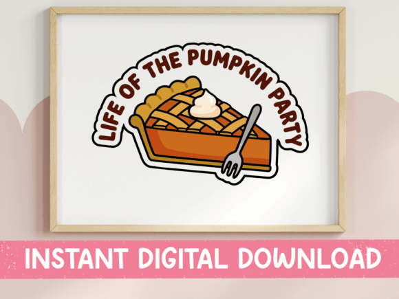 A Pumpkin Pie Sticker Graphic for Lifestyle Blogs