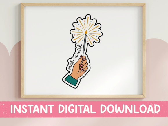 A Sparkler Hand Sticker for Editorial Graphics and T-Shirt Design