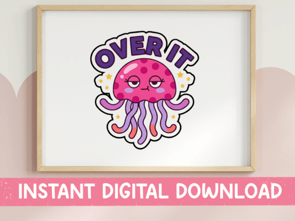 An Over It Grumpy Jellyfish Graphics Review for T-Shirt Designs