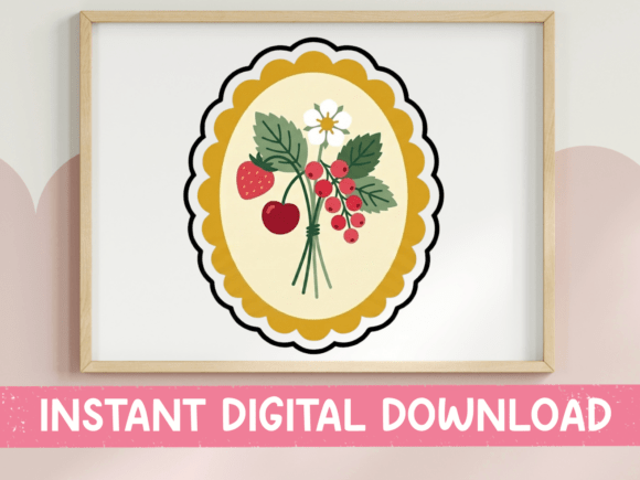 Berry Bouquet Oval Badge: A Graphics Tool for T-Shirt Designs