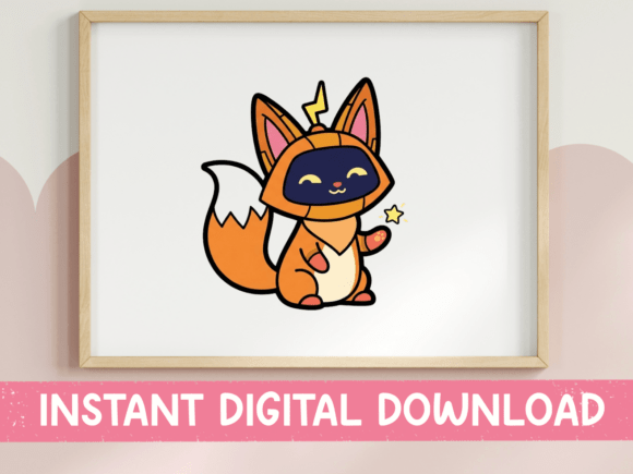 Cute Robot Fox Art: Graphics for T-Shirts & Merch