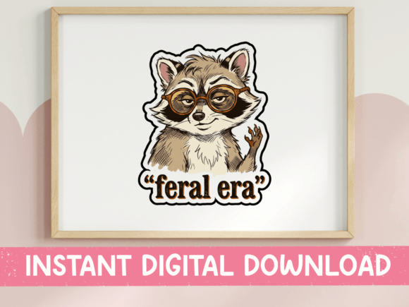 Feral Era Raccoon Graphics for T-Shirt Designs