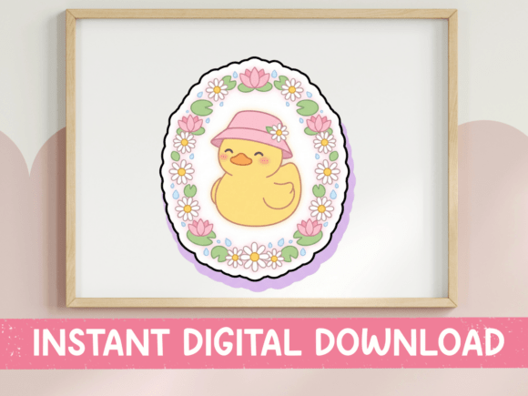 Kawaii Duck Cameo Sticker for Merchandise & Graphics