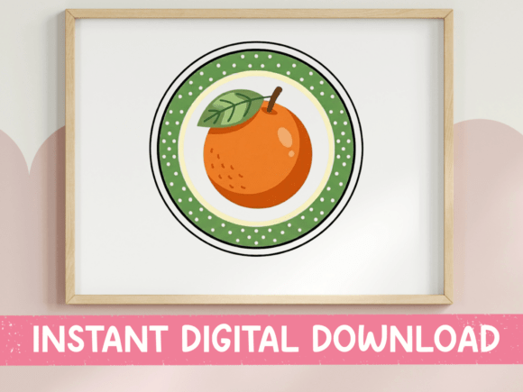 Orange Fruit Circle Sticker Design: A Versatile Graphic for Modern Branding