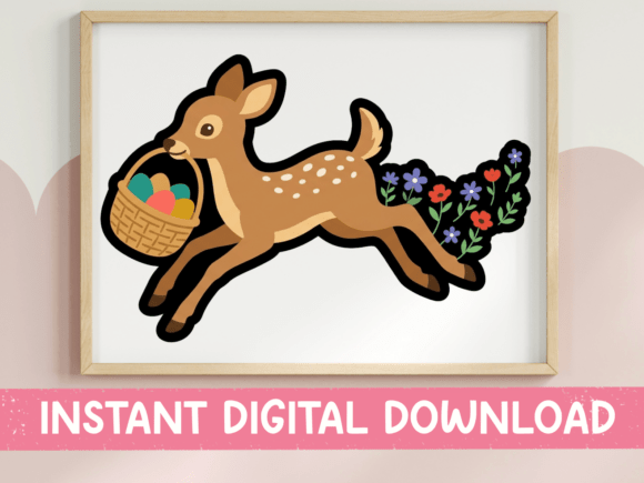 Reviewing the Easter Deer Sticker Graphic for T-Shirt & Merch
