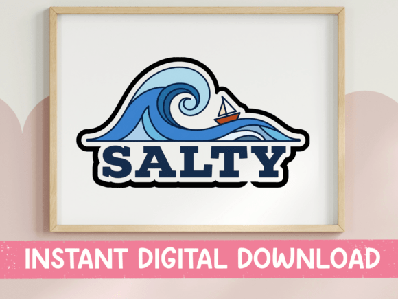 Salty Ocean Wave Sticker: A Bold Graphic for Branding