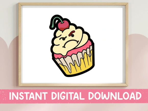 The Grumpy Cupcake: A Graphic Gem for T-Shirts & Beyond