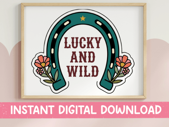 The Lucky and Wild Horseshoe Sticker: A Graphic Design Asset Review