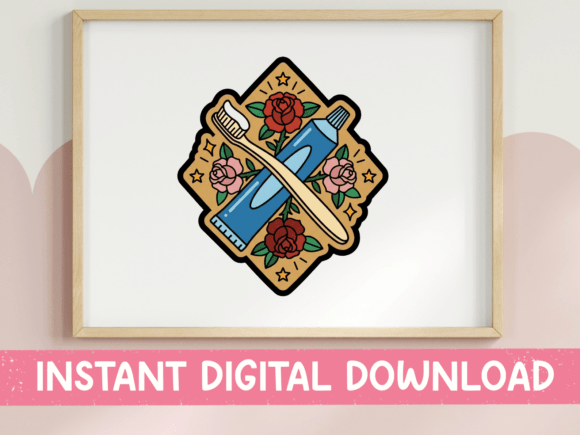Toothbrush Roses Graphics for Bold T-Shirt Designs