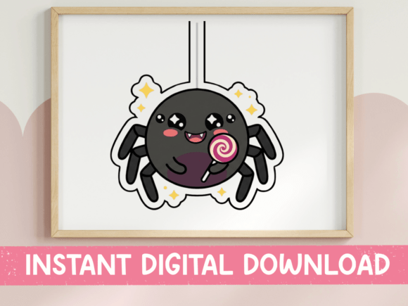 Using the Kawaii Spider with Lollipop Graphic for T-Shirt Designs